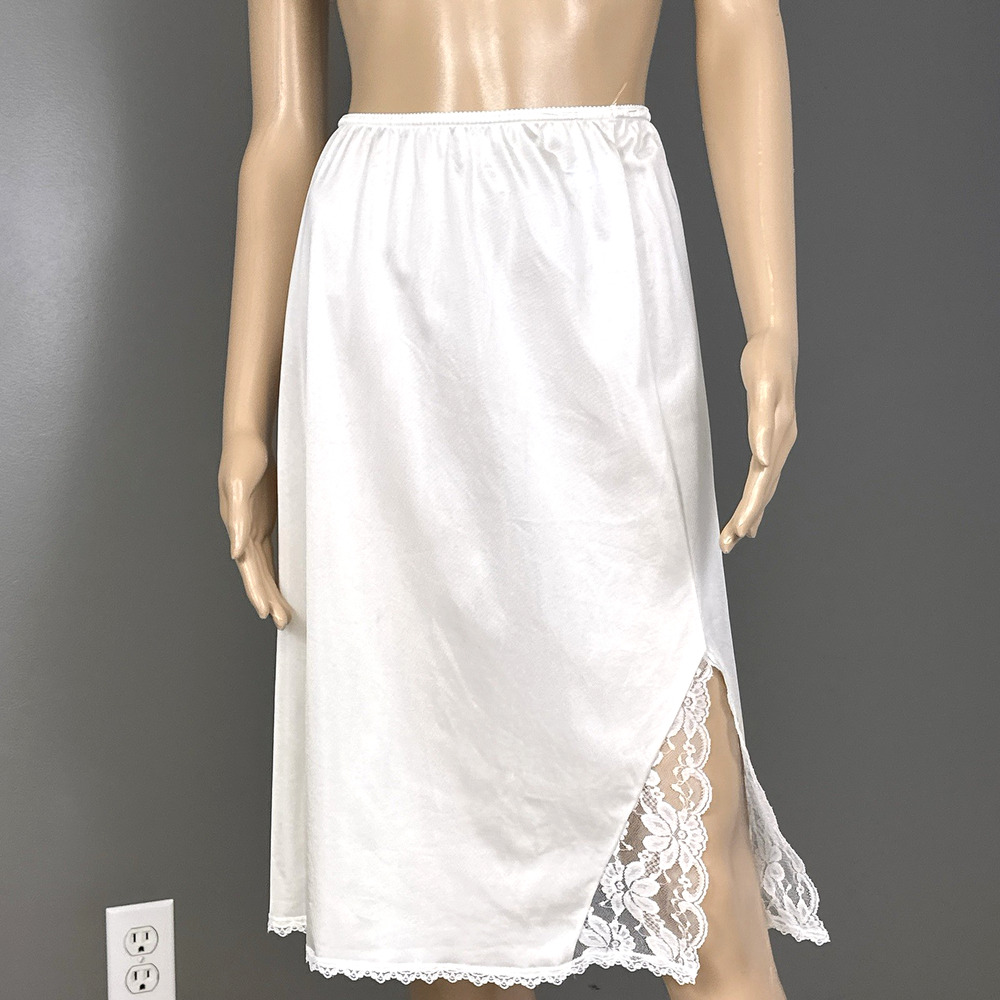 Vintage Maidenform Something Special Half Slip Side Lace Slit ILGWU Union Medium